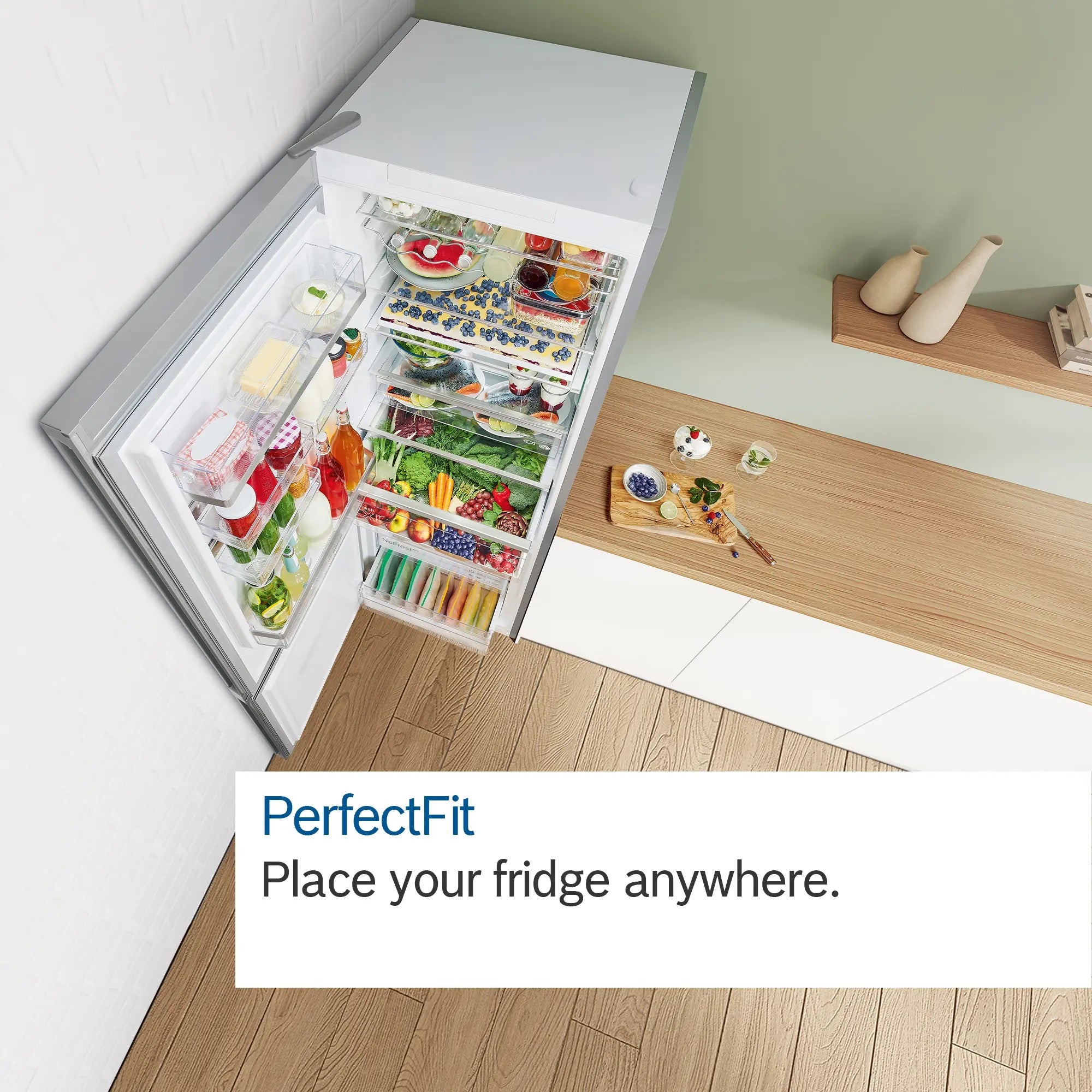 Bosch Series 4 Free-standing fridge-freezer Stainless steel look - KGN392LBFG