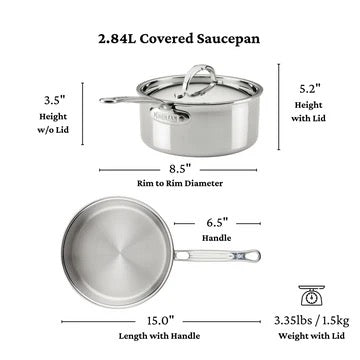 Hestan ProBond Luxe Induction Polished Stainless Steel Pan Set: 10 Piece