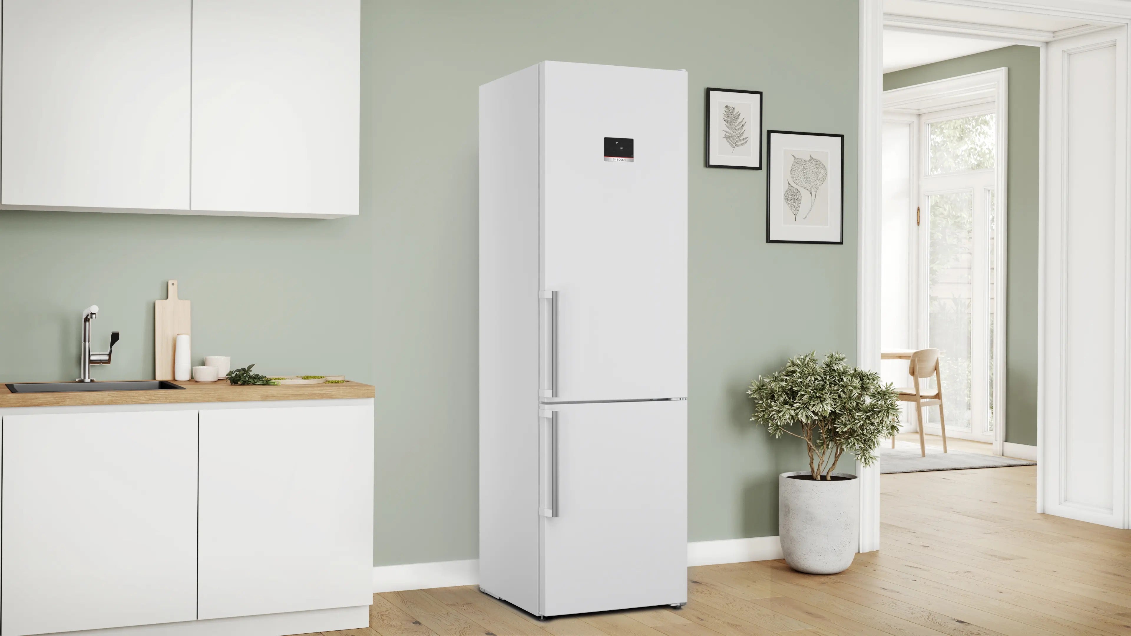 Bosch Series 6 Free-standing fridge-freezer 203 x 60 cm White - KGN39AWCTG