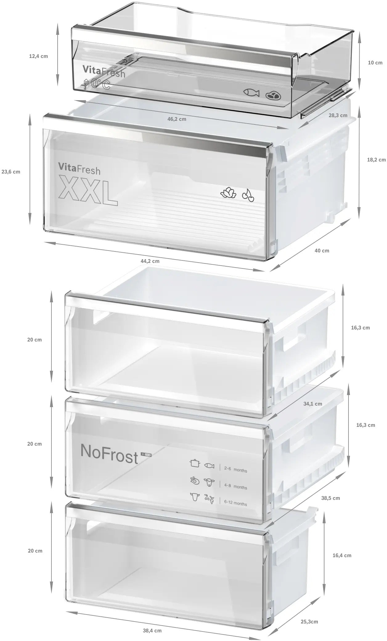 Bosch Series 6 Free-standing fridge-freezer 203 x 60 cm White - KGN39AWCTG