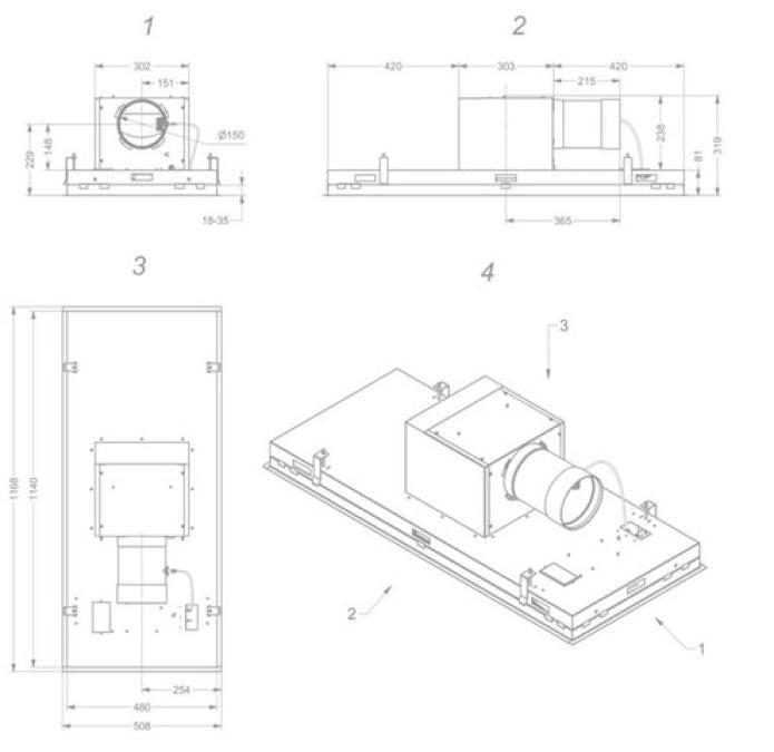 Novy Pureline Pro Ceiling Cooker Hood