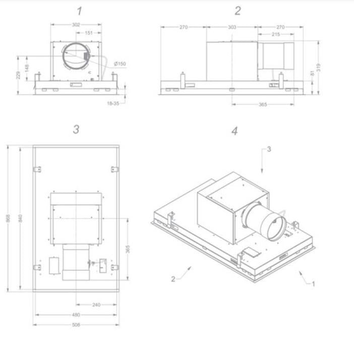Novy Pureline Pro Ceiling Cooker Hood