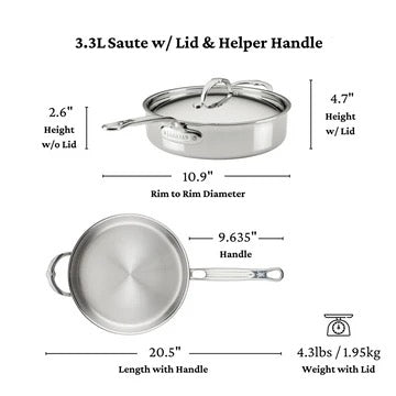 Hestan ProBond Luxe Induction Polished Stainless Steel Pan Set: 10 Piece