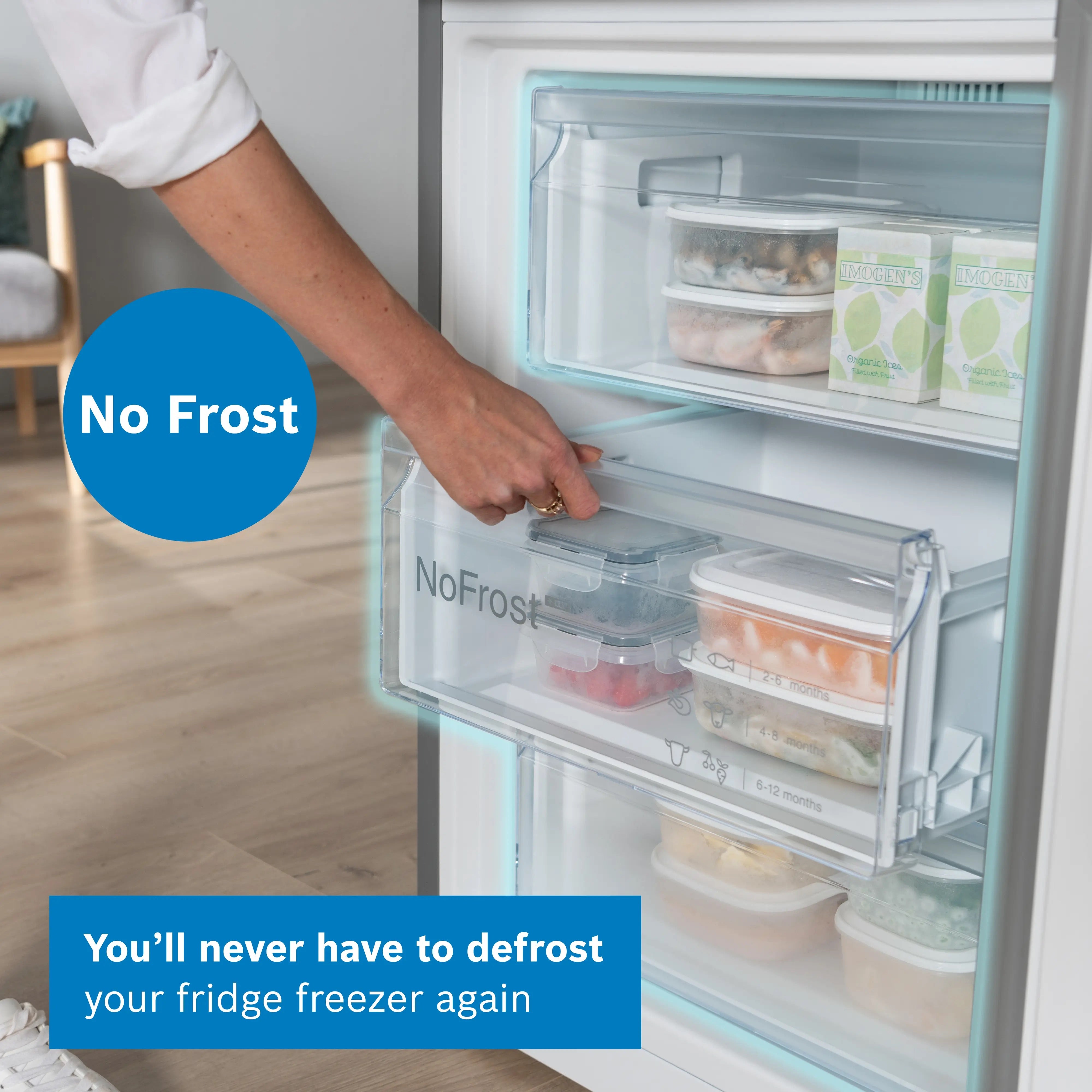 Bosch Series 4 Free-standing fridge-freezer  203 x 60 cm Stainless steel look - KGN392LAGG