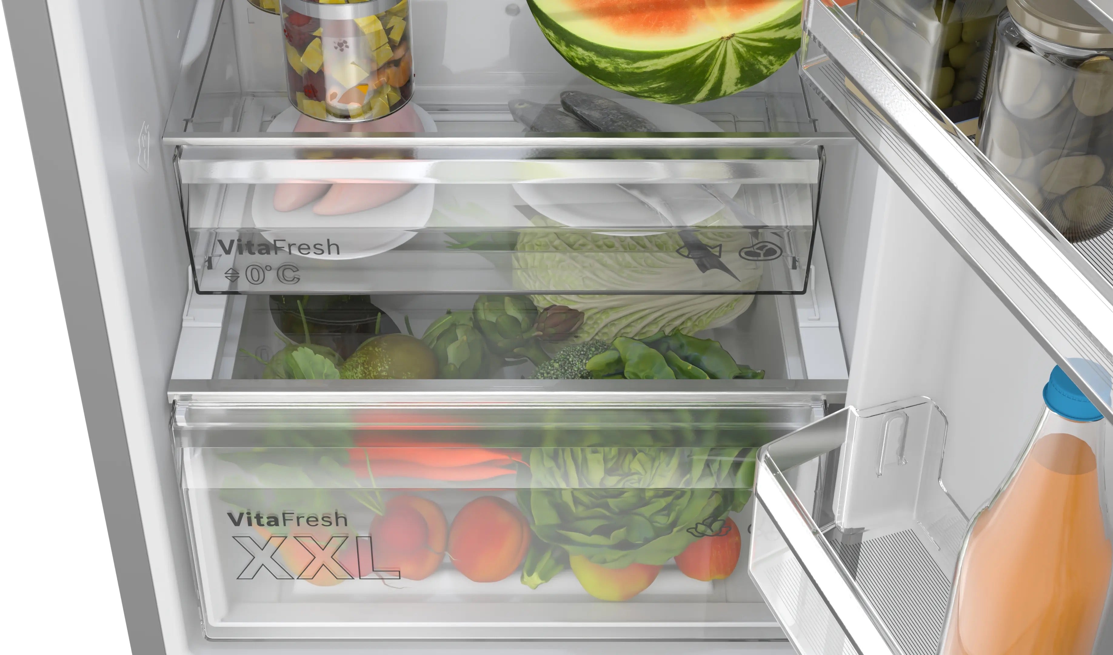 Bosch Series 4 Free-standing fridge-freezer  203 x 60 cm Stainless steel look - KGN392LAGG