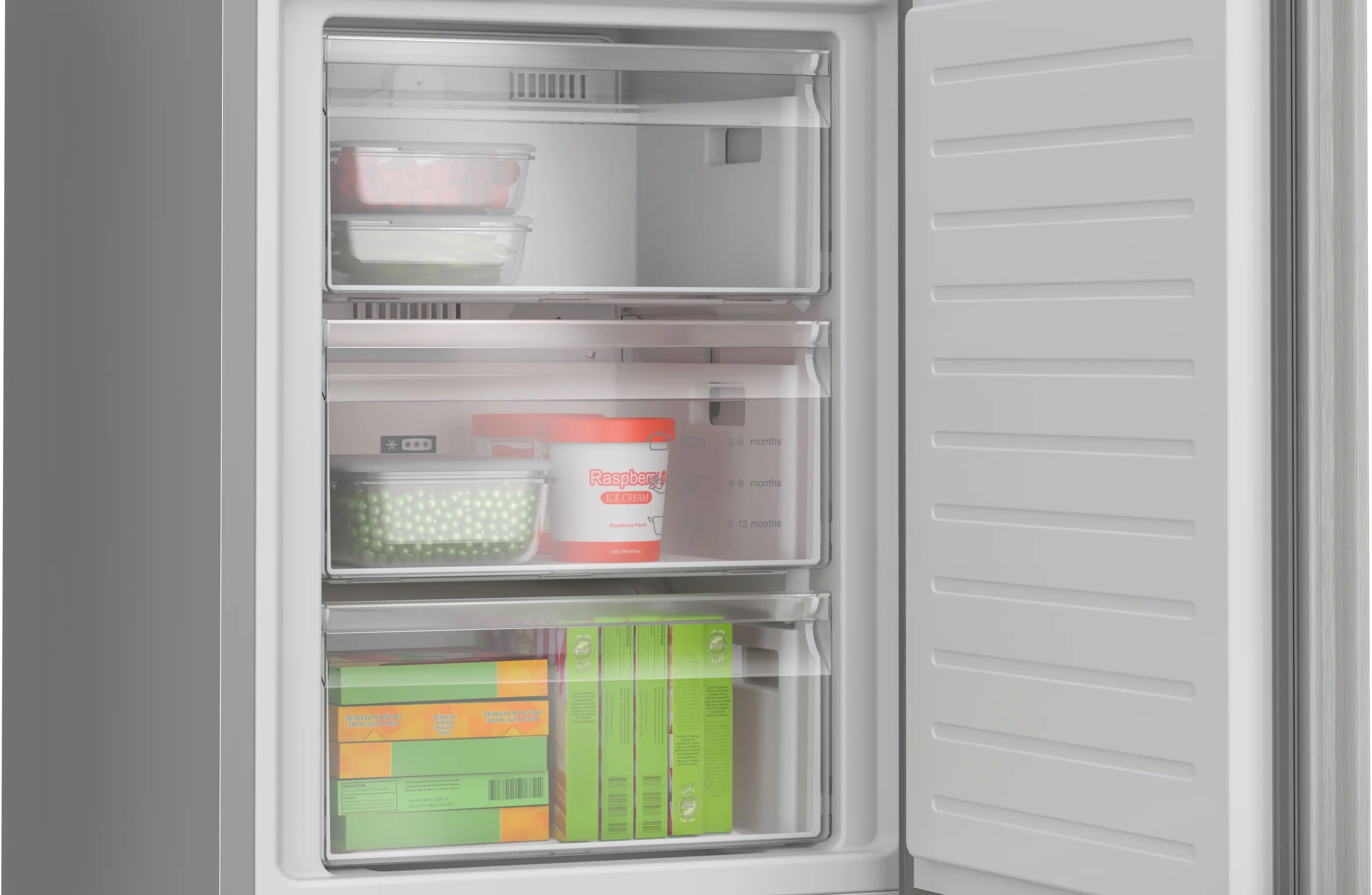 Bosch Series 4 Free-standing fridge-freezer Stainless steel look - KGN392LBFG