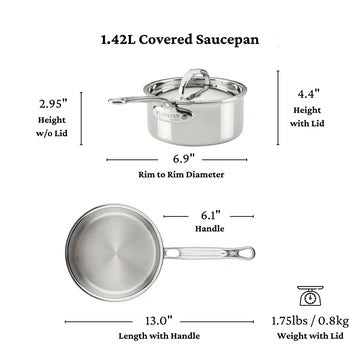 Hestan ProBond Luxe Induction Polished Stainless Steel Pan Set: 10 Piece
