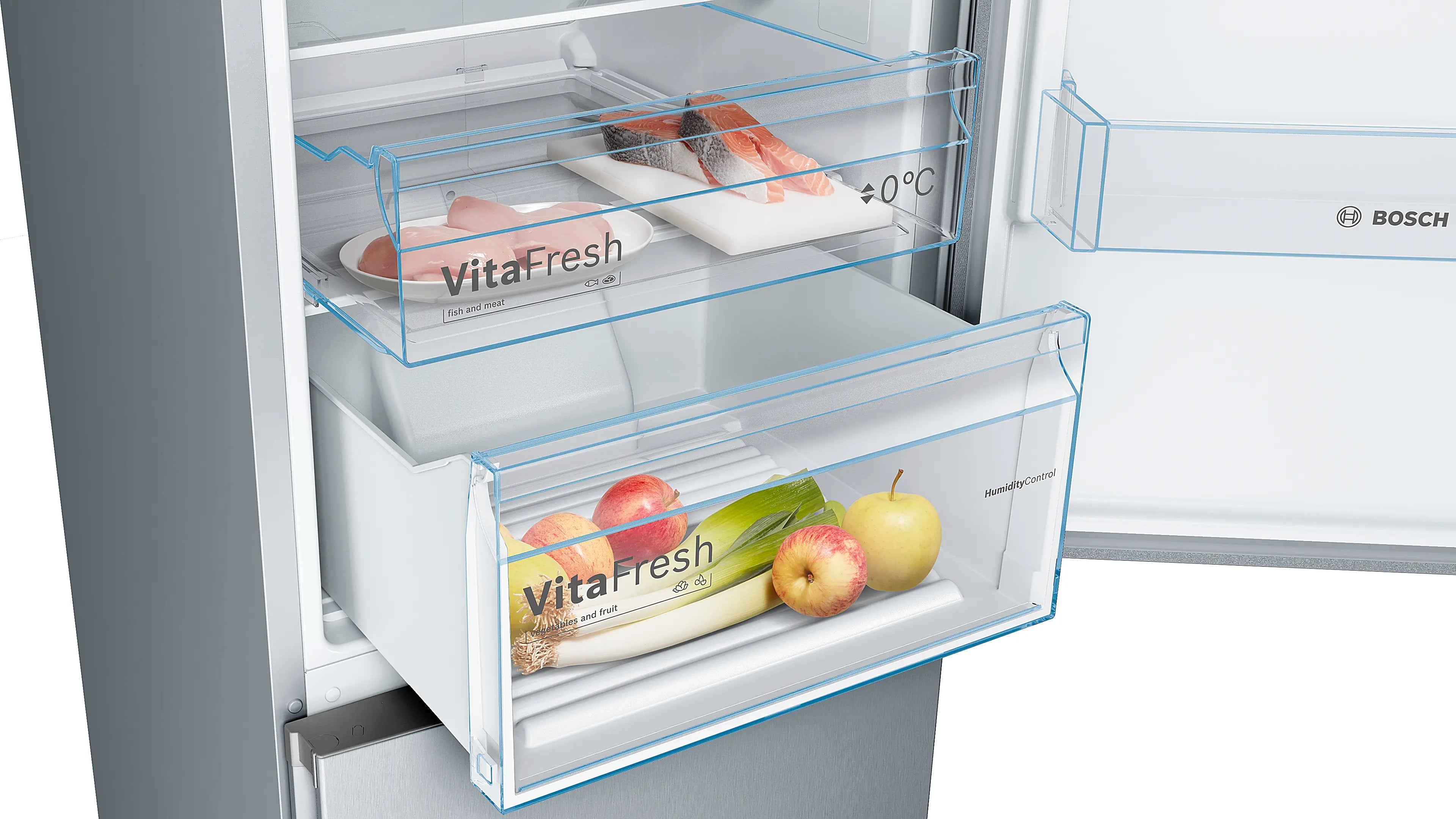 Bosch Series 4 Free-standing fridge-freezer Stainless steel look - KGN392LEBG