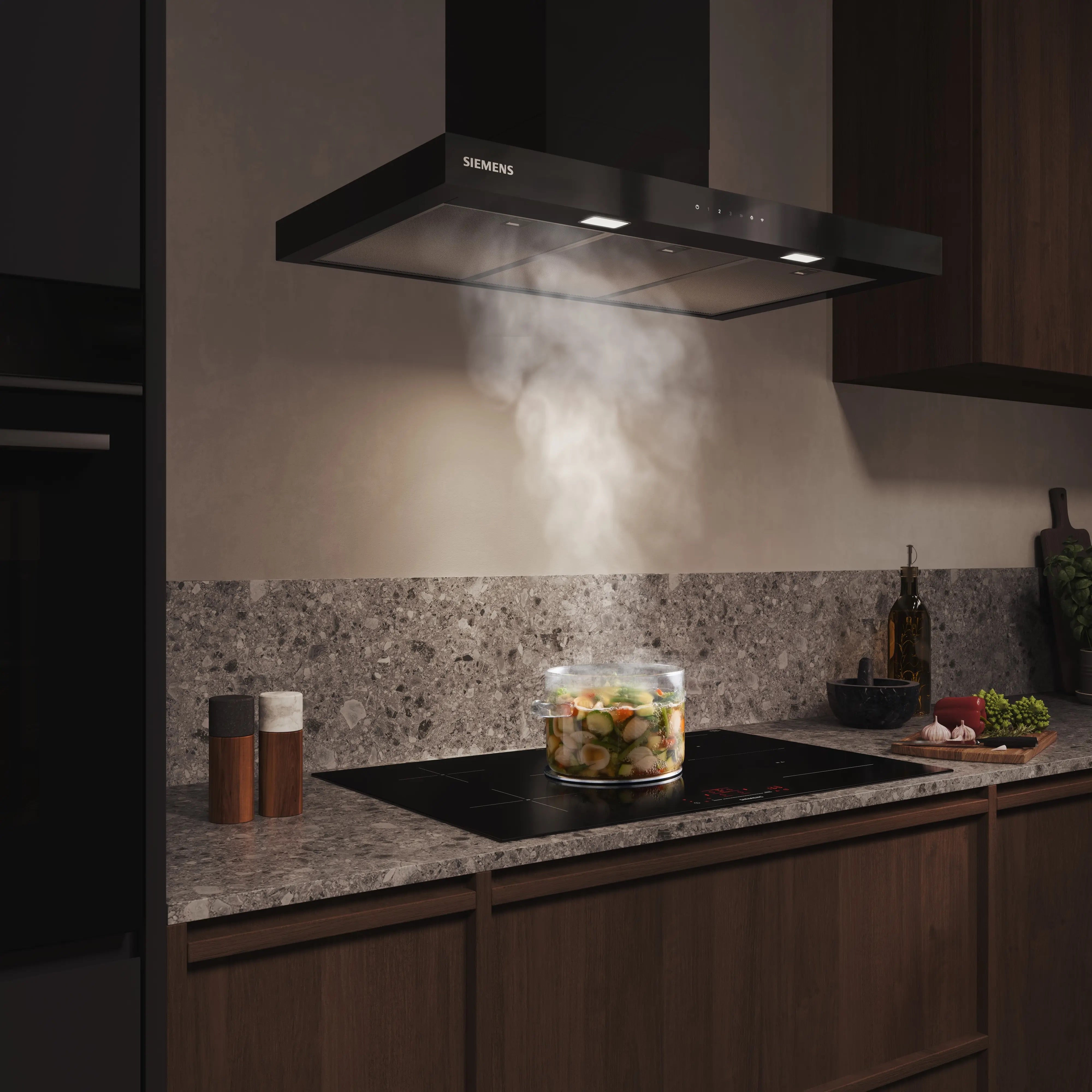 Siemens iQ500 Wall-mounted cooker hood 90 cm Matt black - LC97BDN60B