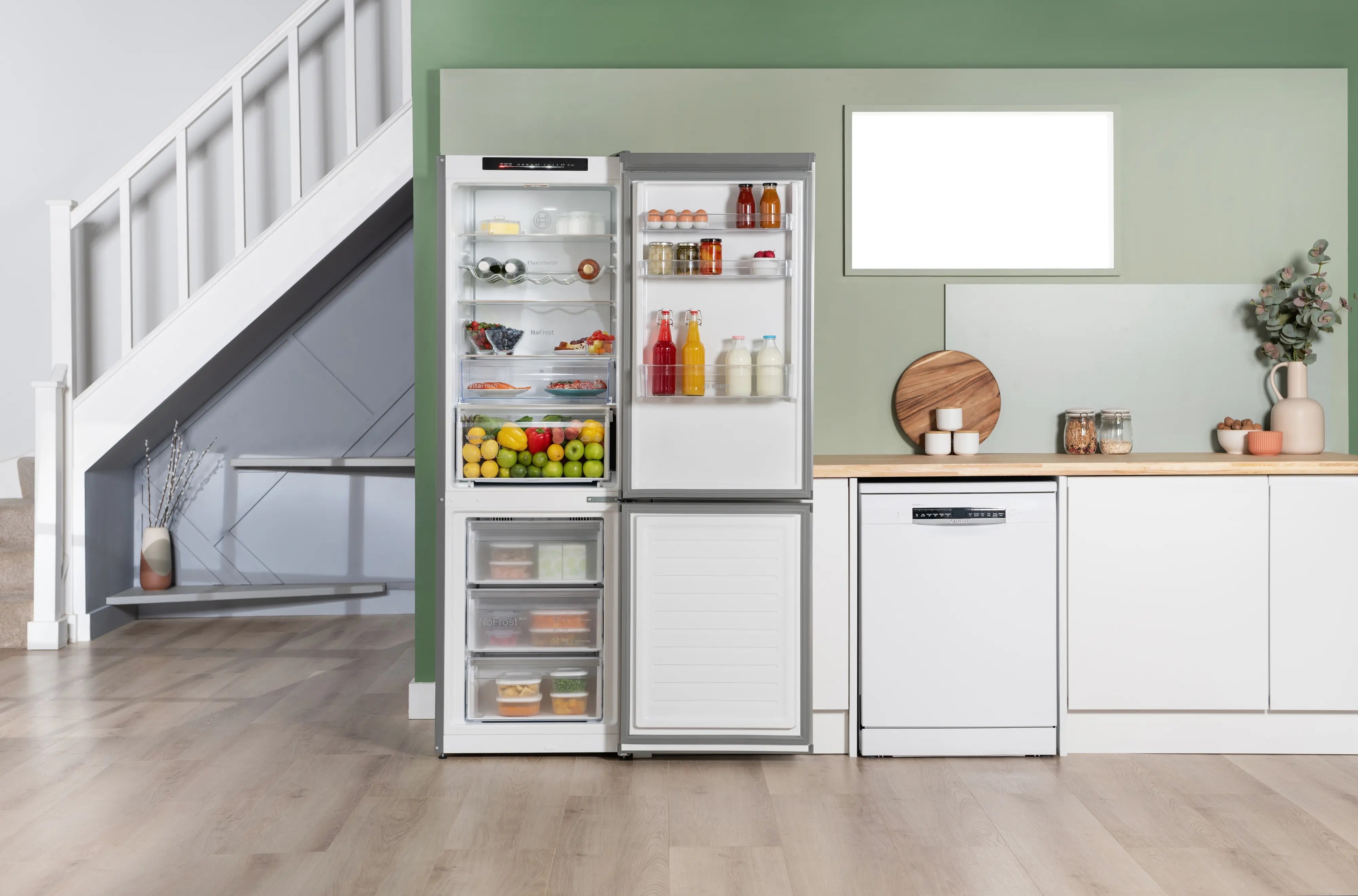 Bosch Series 4 Free-standing fridge-freezer Stainless steel look - KGN362LDFG