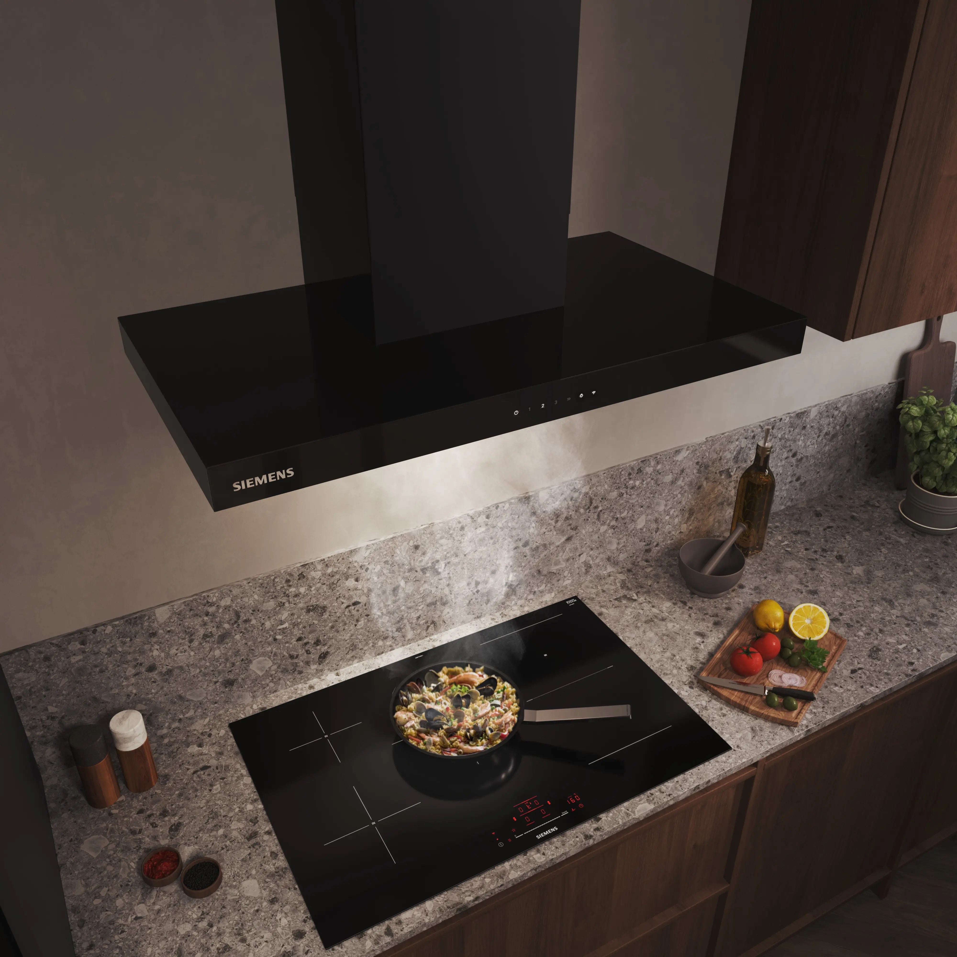 Siemens iQ500 Wall-mounted cooker hood 90 cm Matt black - LC97BDN60B