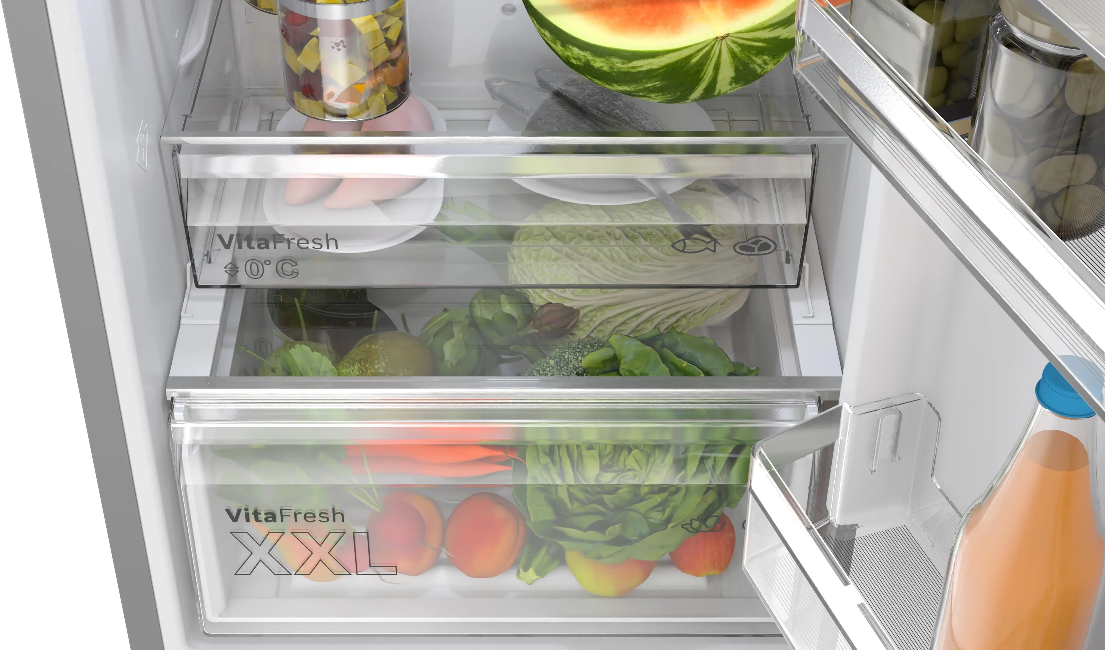 Bosch Series 4 Free-standing fridge-freezer Stainless steel look - KGN362LDFG
