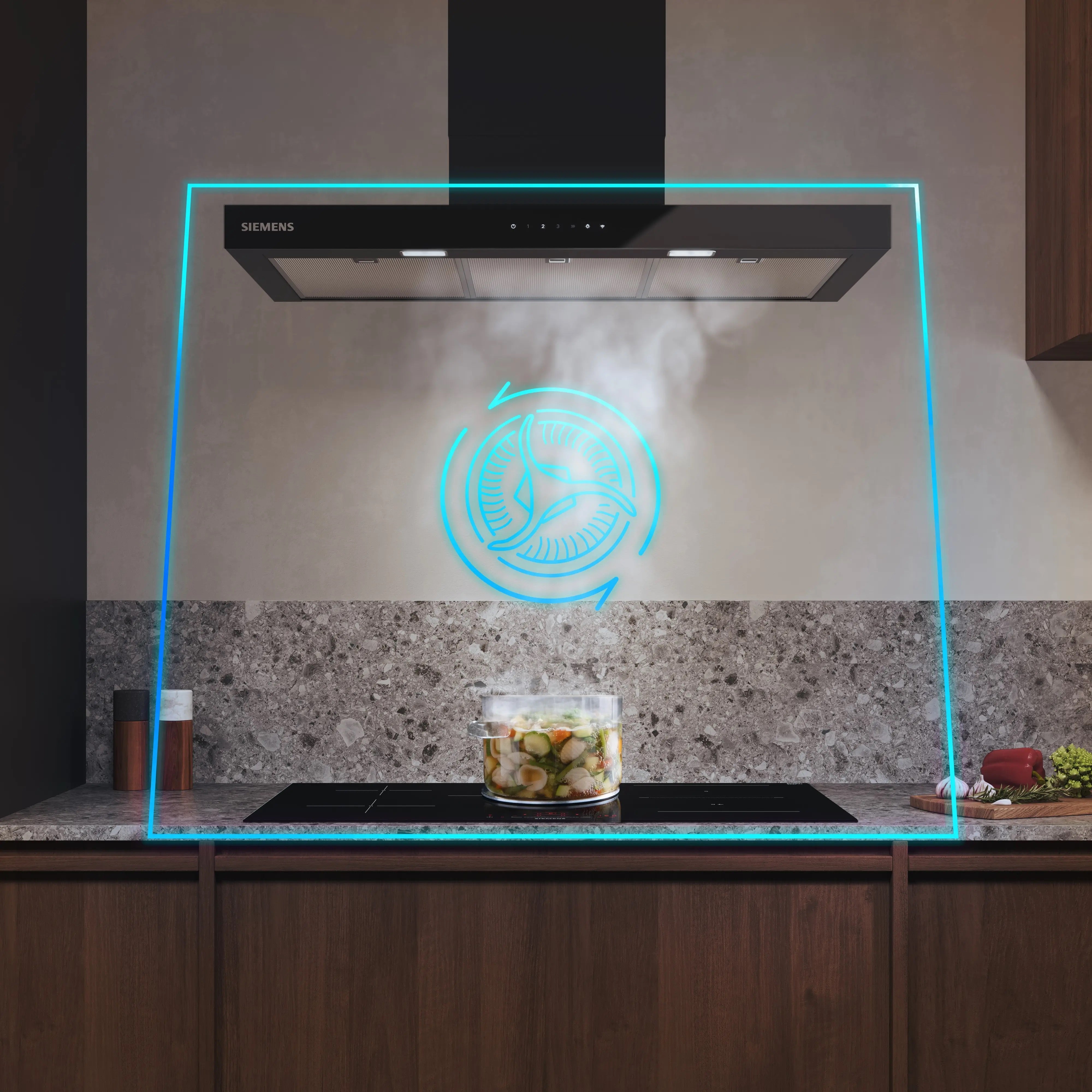 Siemens iQ500 Wall-mounted cooker hood 90 cm Matt black - LC97BDN60B