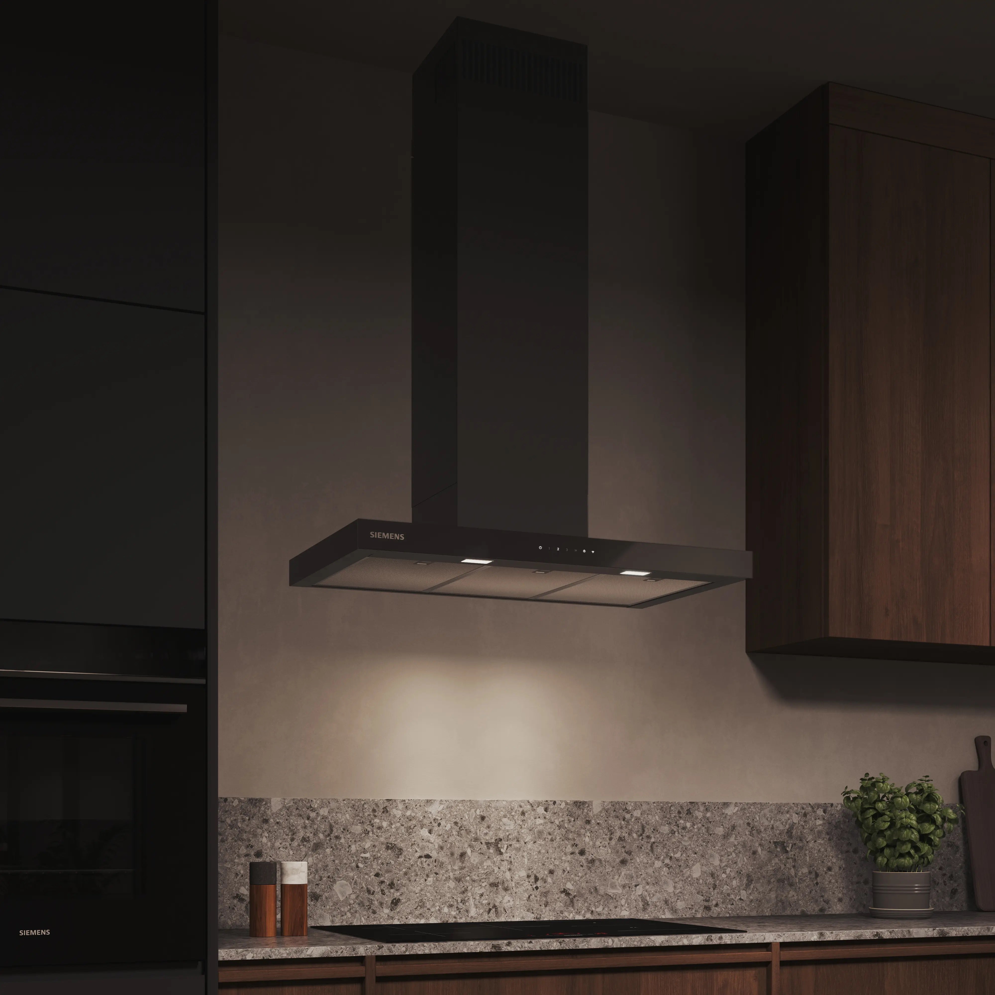 Siemens iQ500 Wall-mounted cooker hood 90 cm Matt black - LC97BDN60B