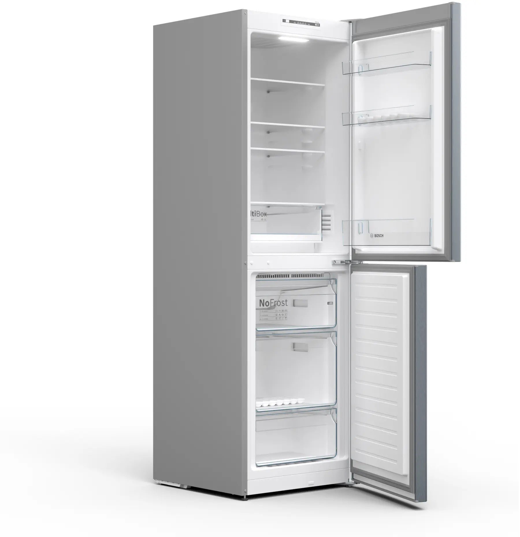 Bosch Series 2 Free-standing fridge-freezer Stainless steel look - KGN34NLEAG