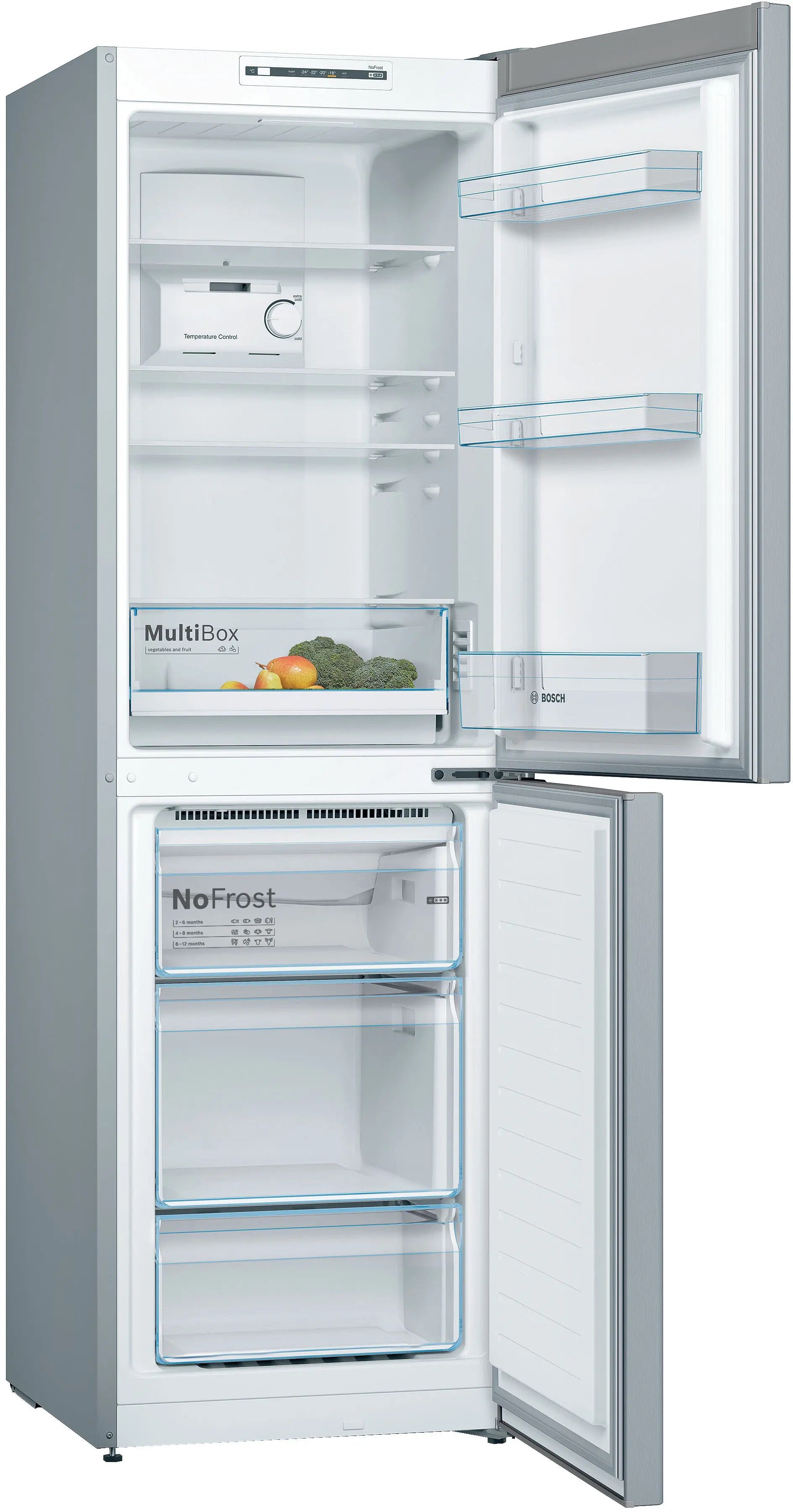Bosch Series 2 Free-standing fridge-freezer Stainless steel look - KGN34NLEAG