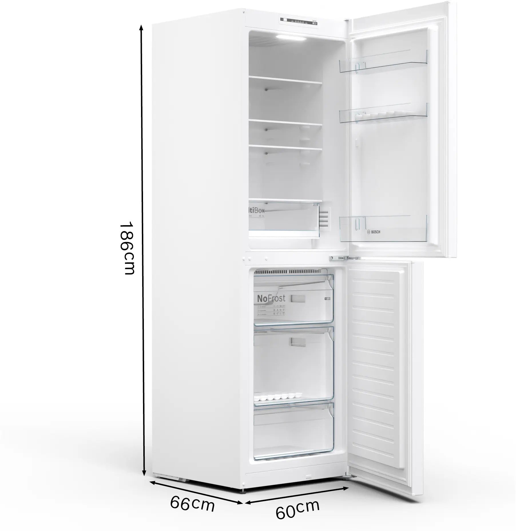 Bosch Series 2 Free-standing fridge-freezer White, Total No Frost - KGN34NWEAG