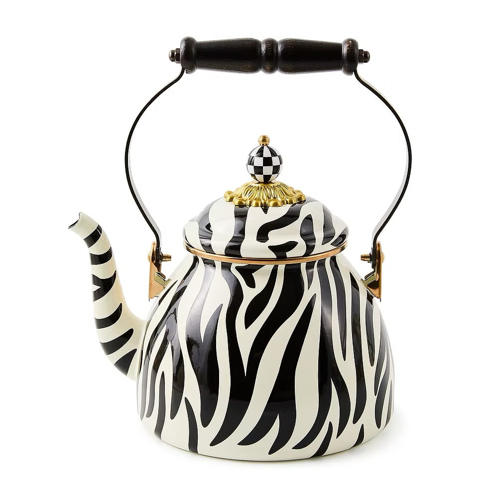 Mackenzie-Childs Zebra 2 Quart Tea Kettle