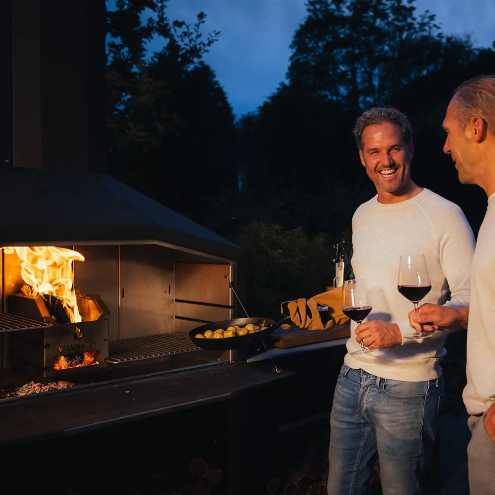 Braaimaster Freestanding Braai Duo Black Wood-Fired