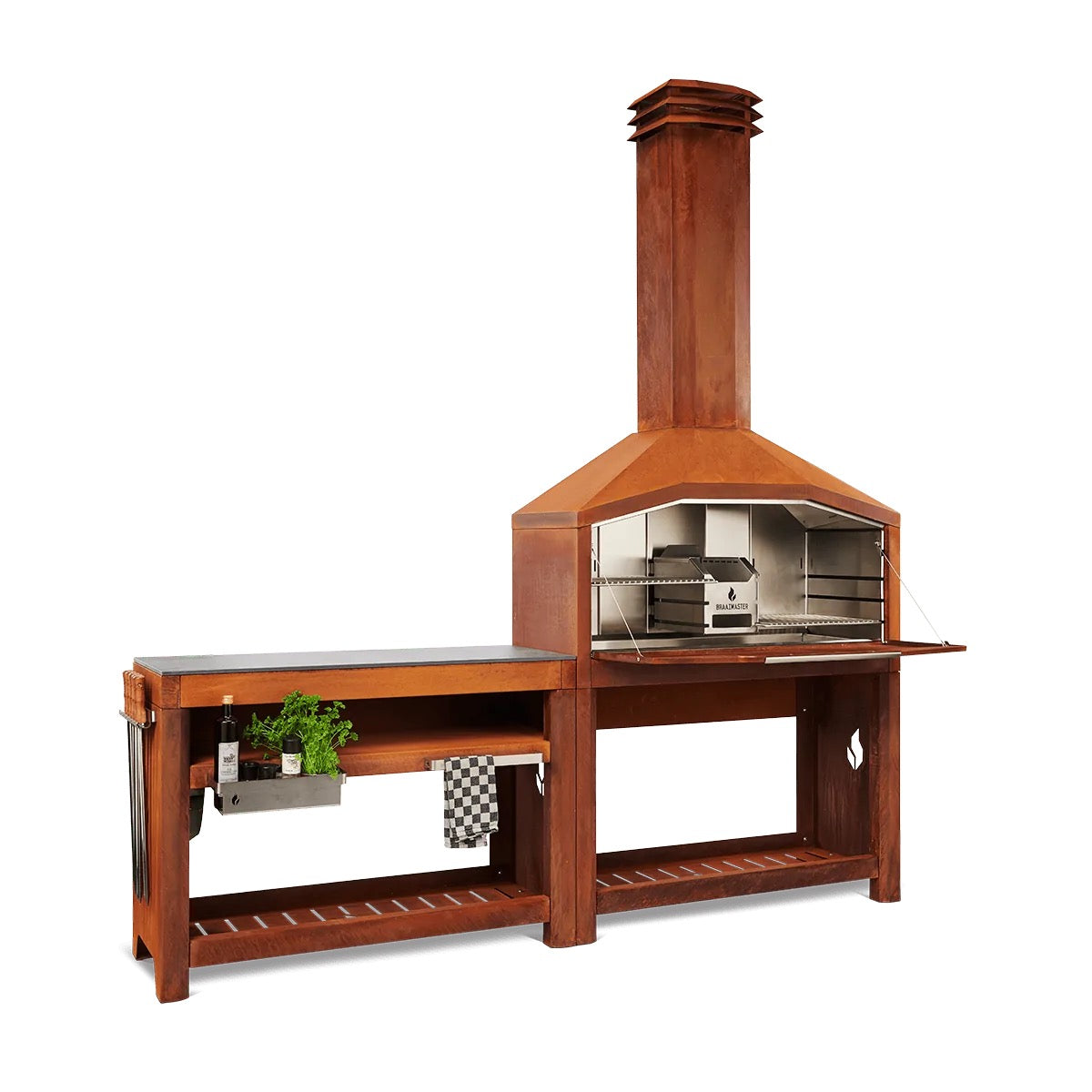 Braaimaster Freestanding Braai Duo Corten Steel