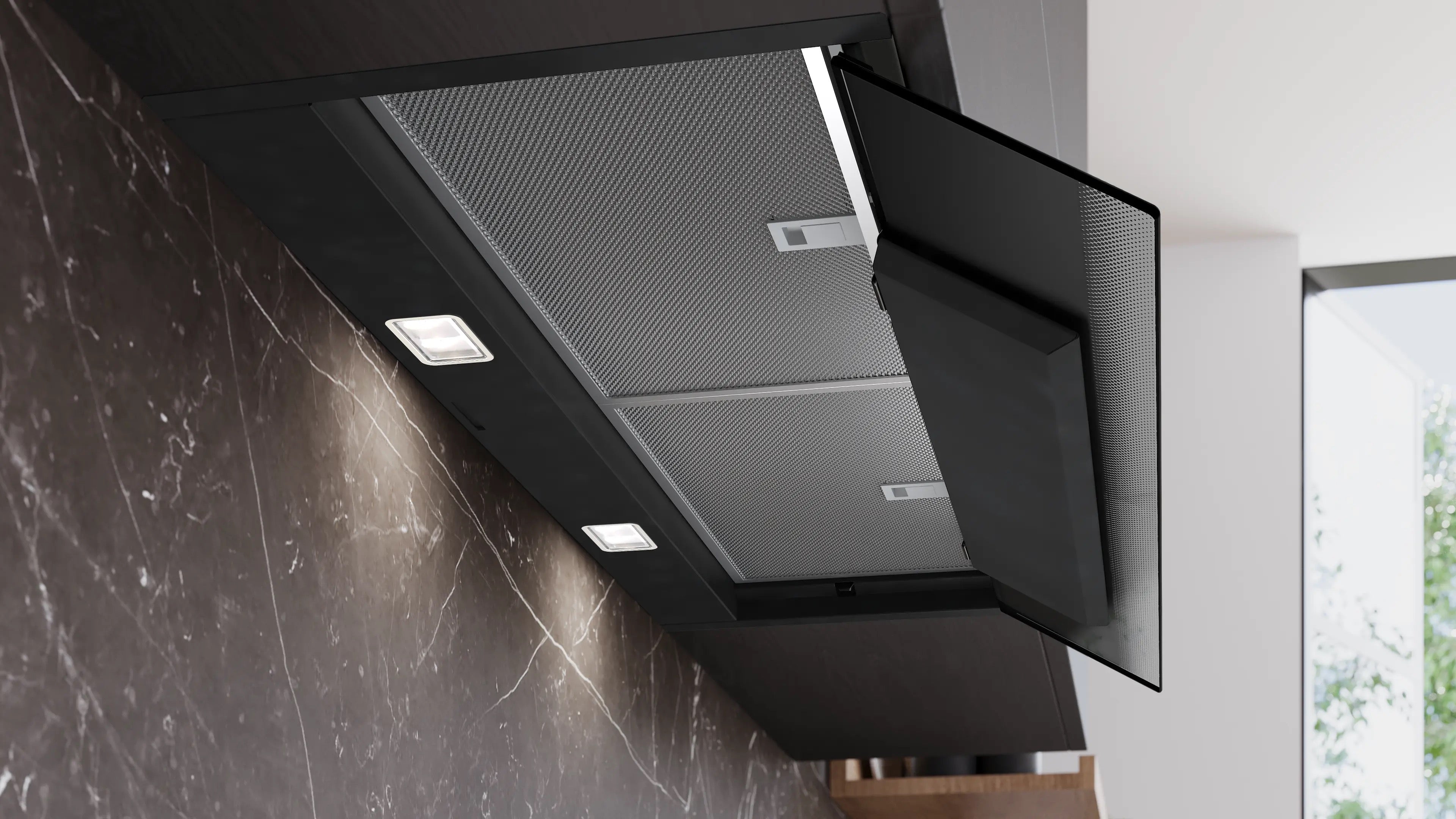Siemens iQ700 Integrated Design Hood 90 cm clear glass black printed, Matt black - LJ98BET60B