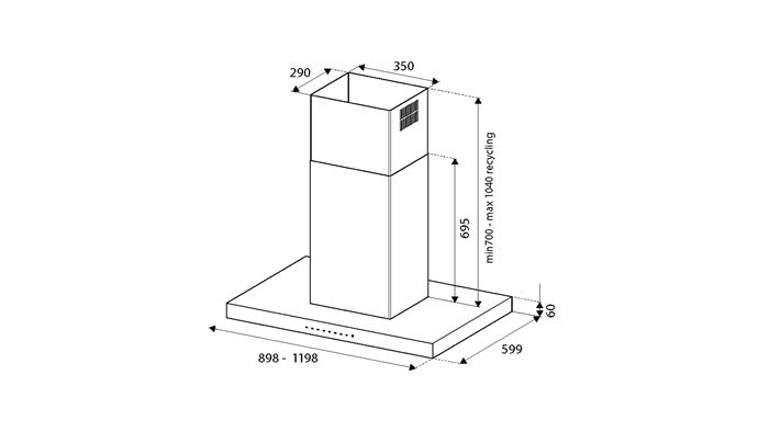 Bertazzoni Professional Series 120cm island mount hood