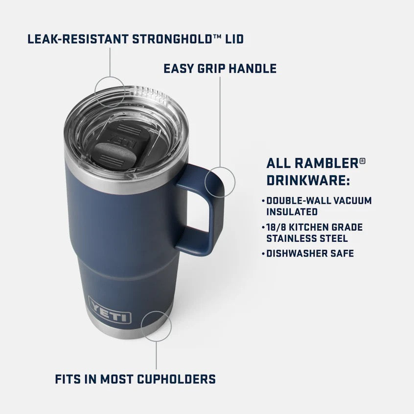 Yeti RAMBLER® 20 OZ (591 ML) TRAVEL MUG WITH STRONGHOLD™ LID