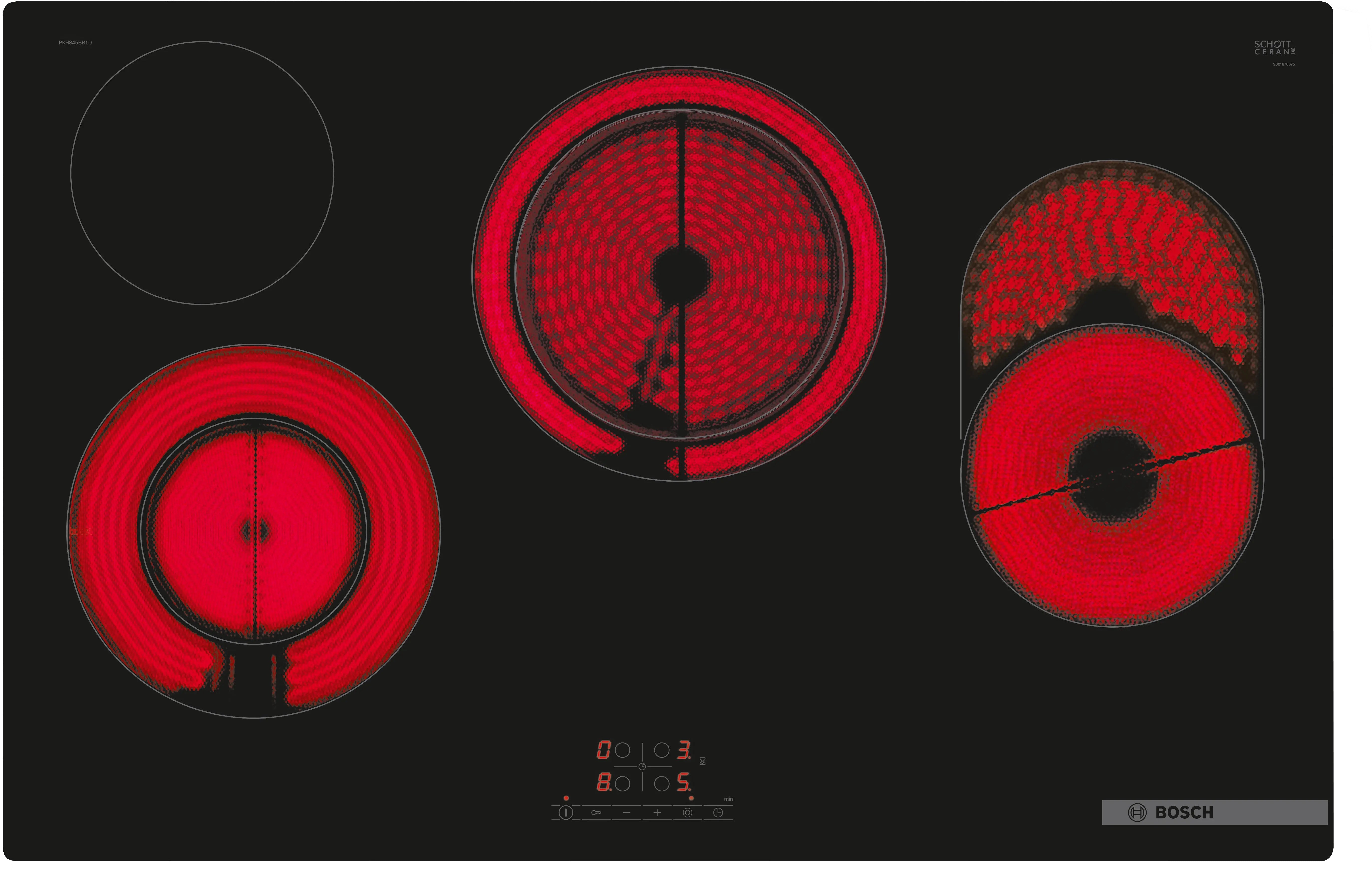 Bosch Series 4 Electric hob 80 cm surface mount without frame - PKH811BB1D