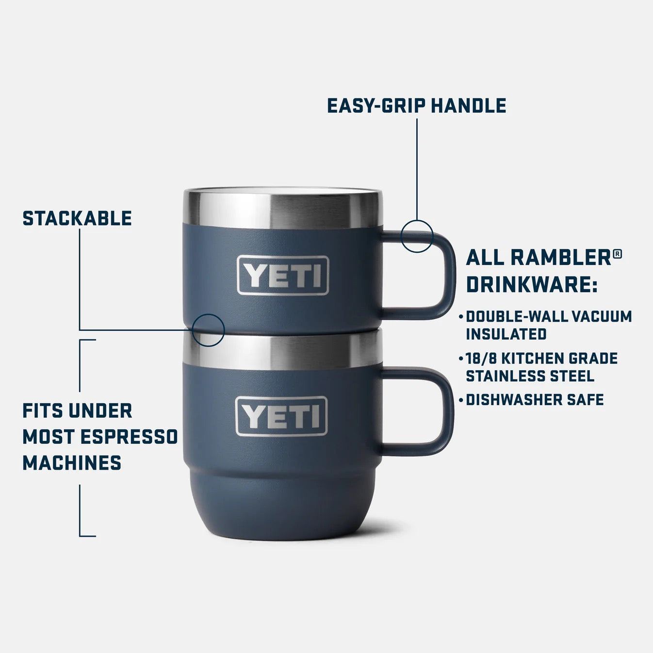 Yeti RAMBLER® 6 OZ (177 ML) STACKABLE MUGS WITH DURASIP™ CERAMIC LINING