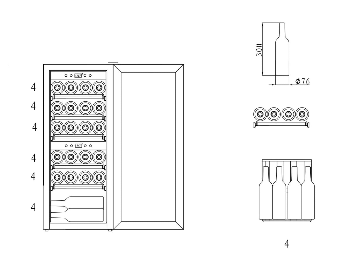 MQueeve Free Standing Wine Fridge - WineExpert 24