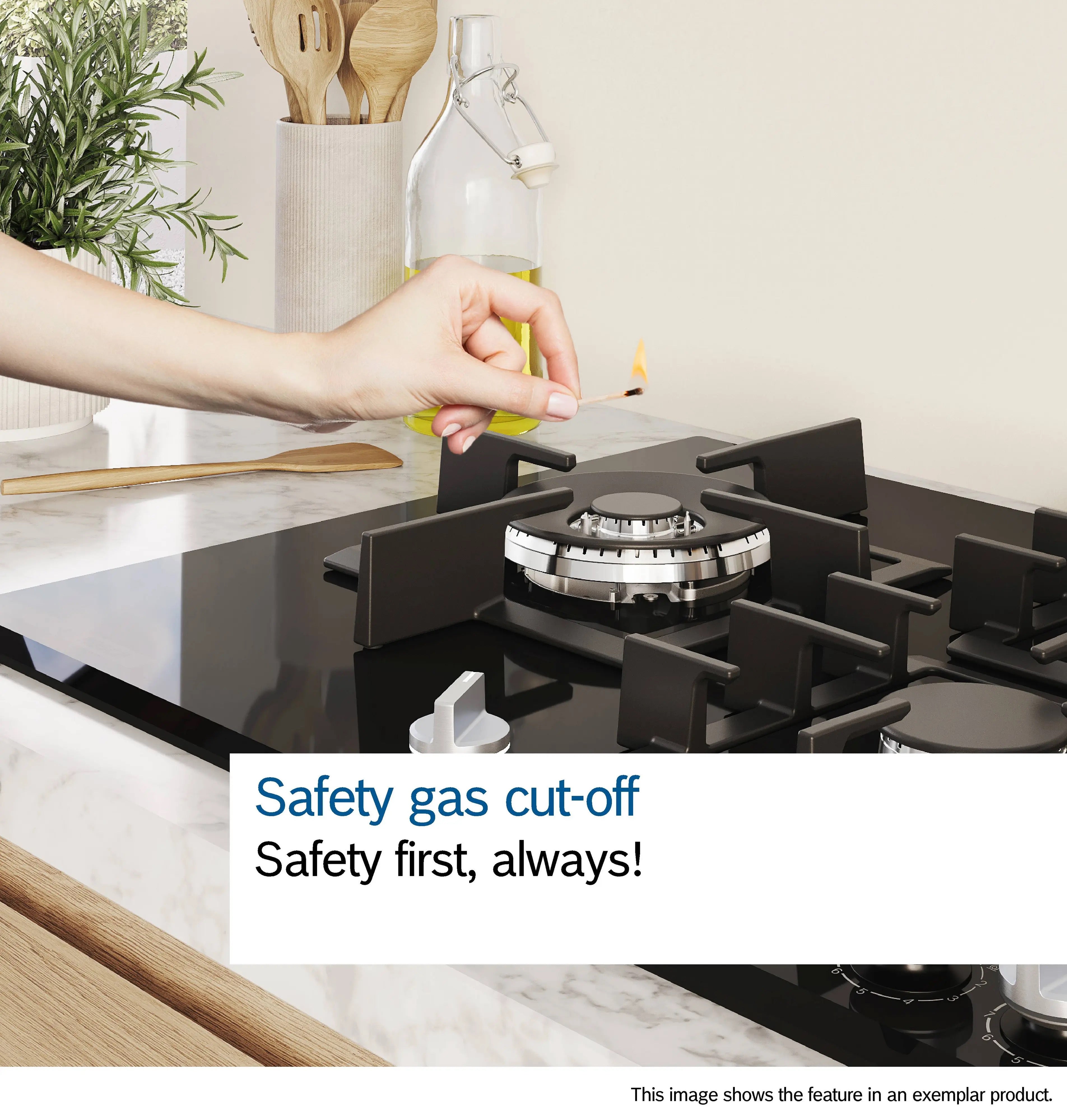 Bosch Series 6 Gas hob 60 cm Stainless steel - PCP6A5I90