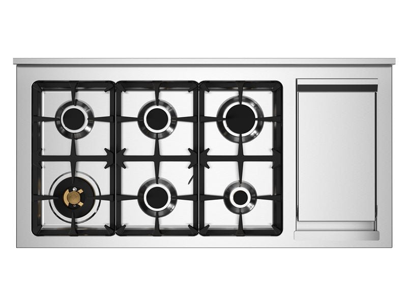 Bertazzoni 120cm Heritage Series 6 Burner + Griddle + Electric Double Oven