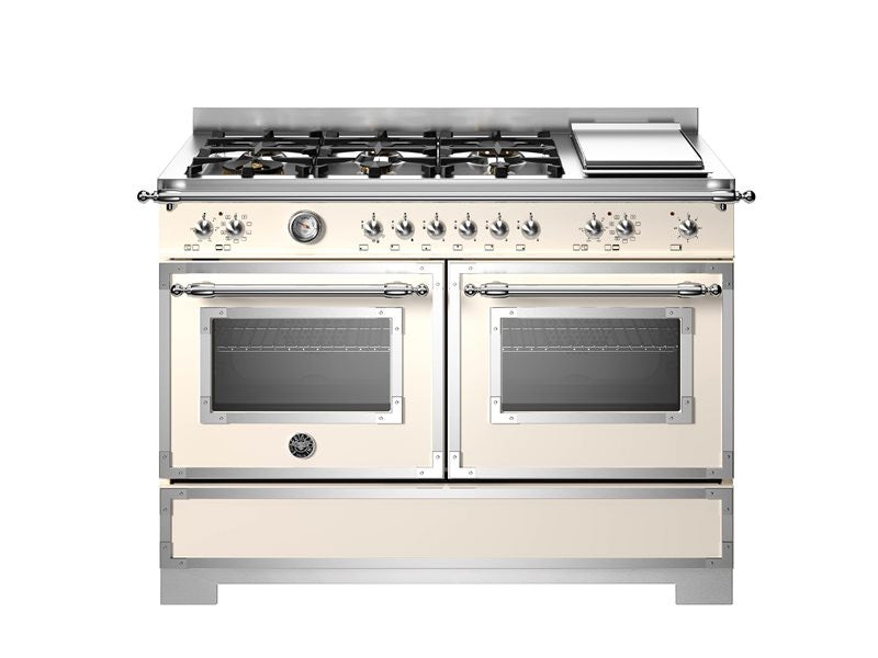 Bertazzoni 120cm Heritage Series 6 Burner + Griddle + Electric Double Oven