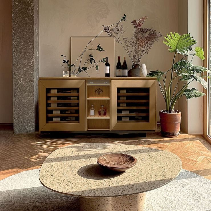 EuroCave 2-temperature sideboard wine cabinet in light oak - Harmonie