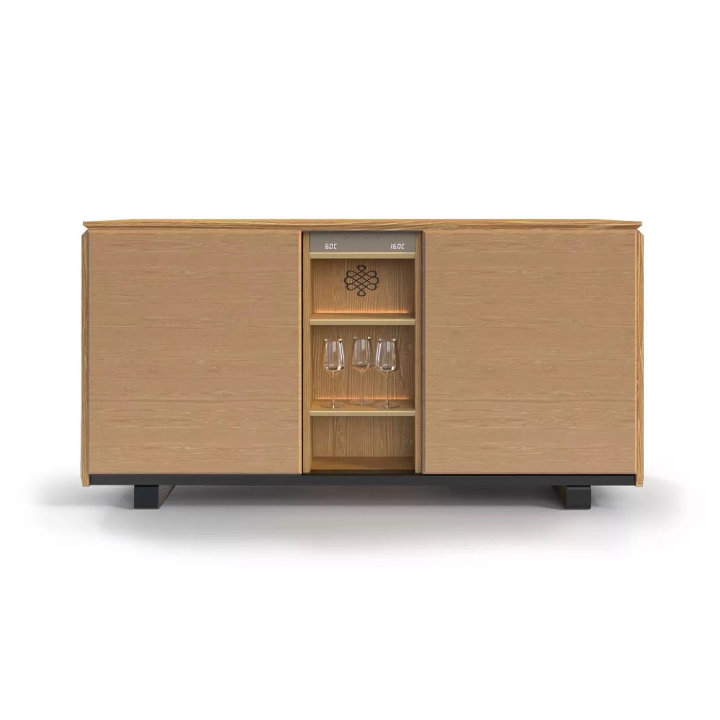 EuroCave 2-temperature sideboard wine cabinet in light oak - Harmonie