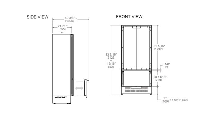 Bertazzoni Heritage Series 90cm Built-in French Door Refrigerator Freezer