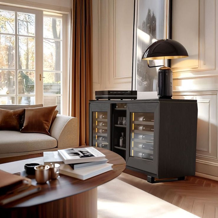 EuroCave 2-temperature sideboard wine cabinet in brown smoked - Harmonie