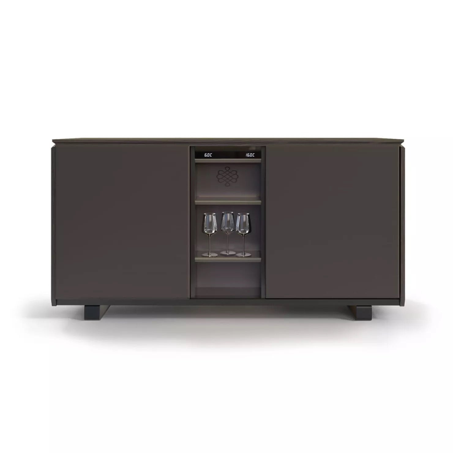 EuroCave 2-temperature sideboard wine cabinet in brown smoked - Harmonie