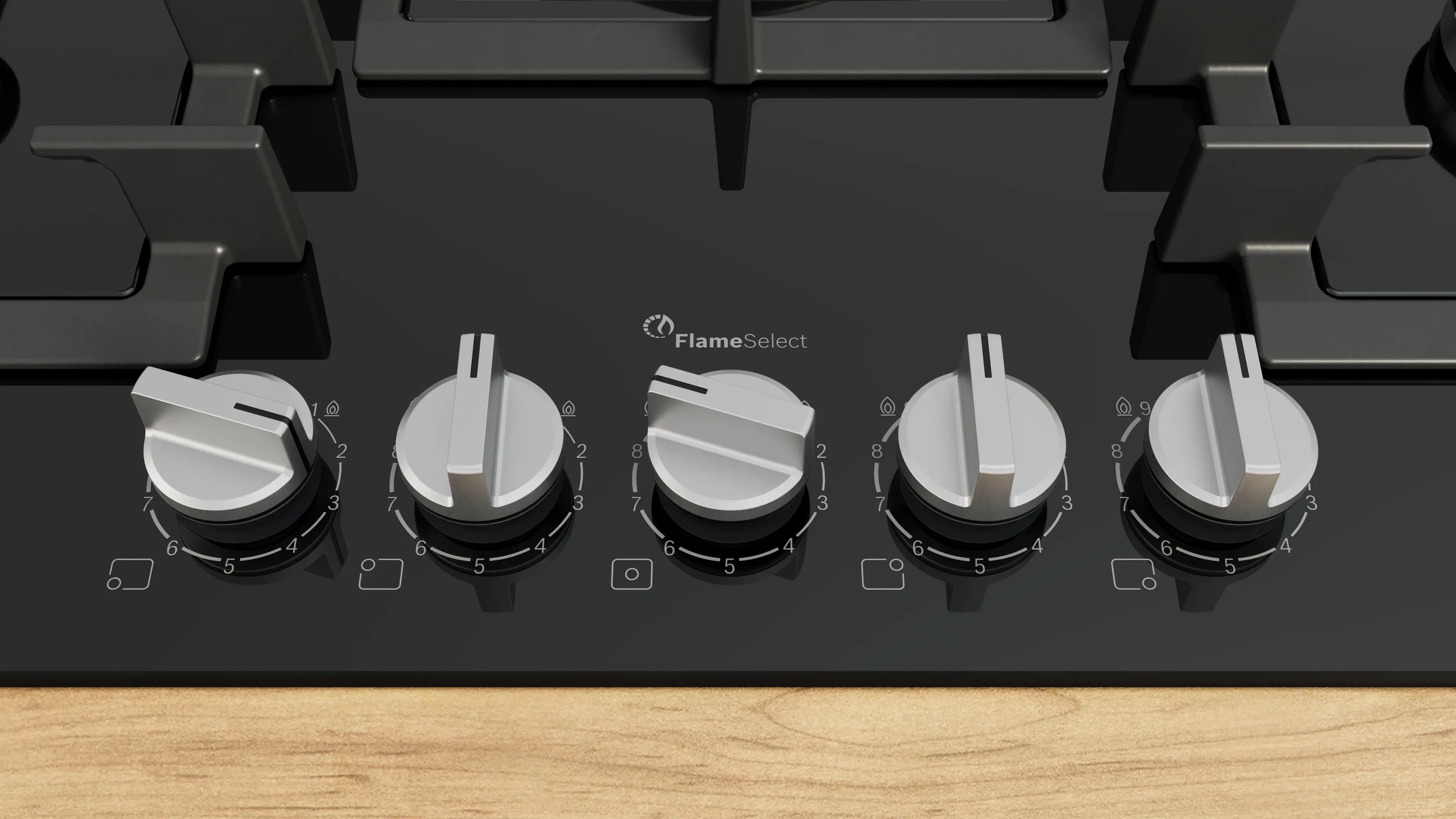 Bosch Series 6 Gas hob 75 cm Tempered glass, Black - PPQ7A6I40