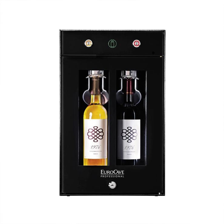 EuroCave 2-bottle wine bar - brings wine to the correct temperature and preserves open bottles