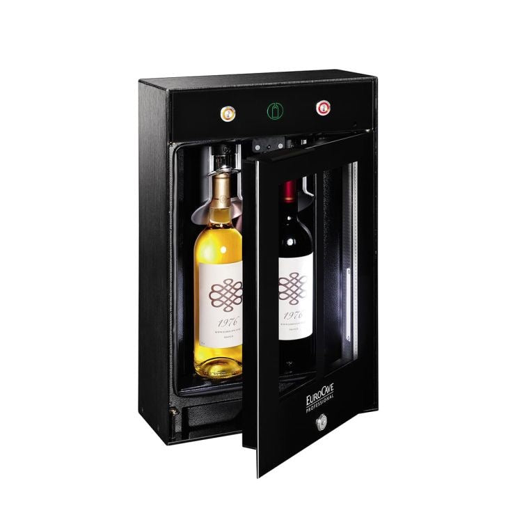 EuroCave 2-bottle wine bar - brings wine to the correct temperature and preserves open bottles
