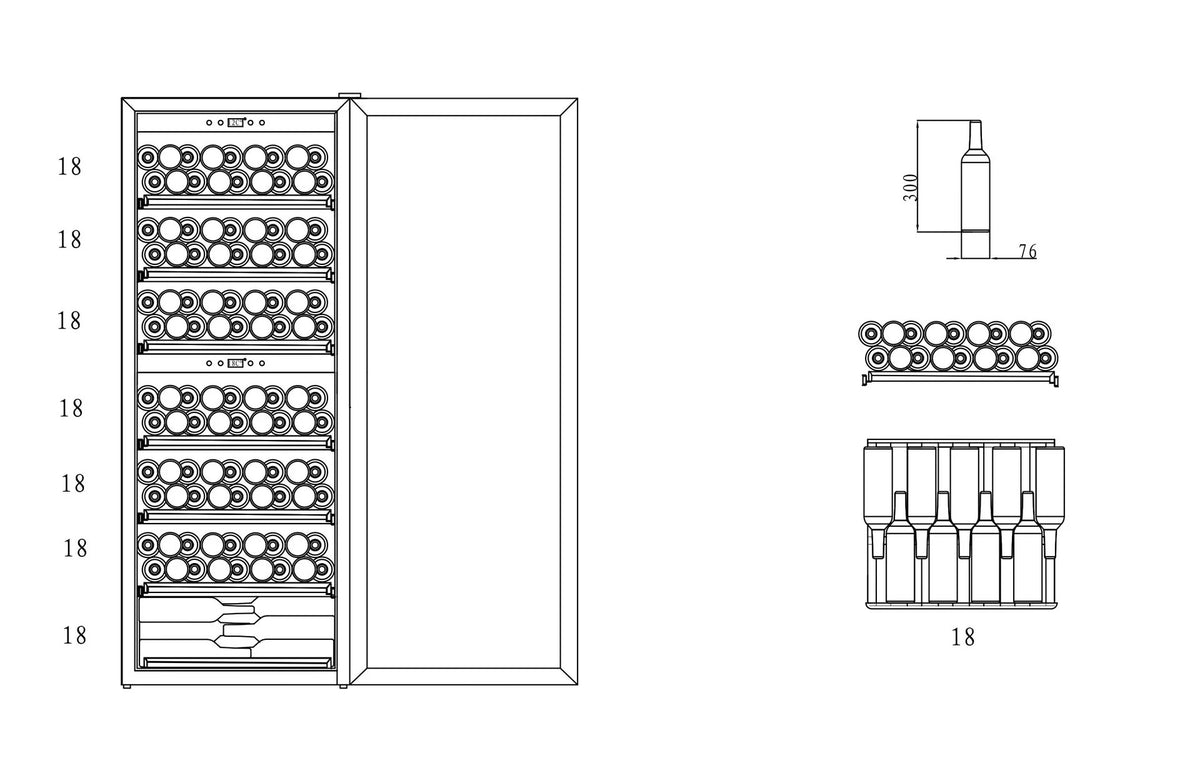 MQuvee Free Standing Wine Fridge - WineExpert 126