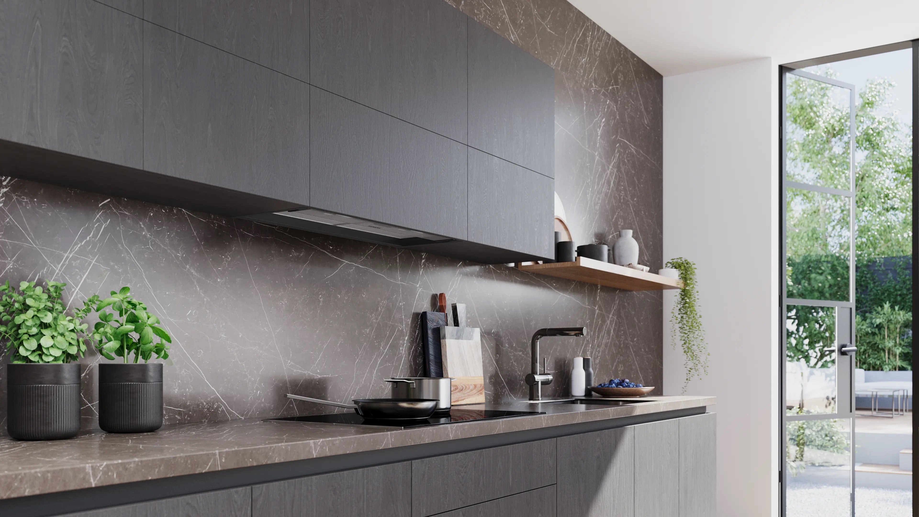 Siemens iQ300 Integrated Design Hood 80 cm clear glass, Matt black - LJ85BCC60B