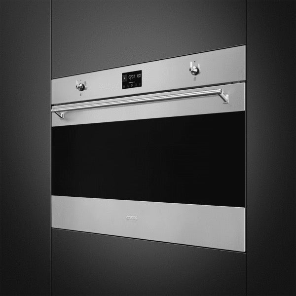 Smeg 90cm Classic Pyrolytic Multifunction Single Oven Stainless Steel - SFP9302TX