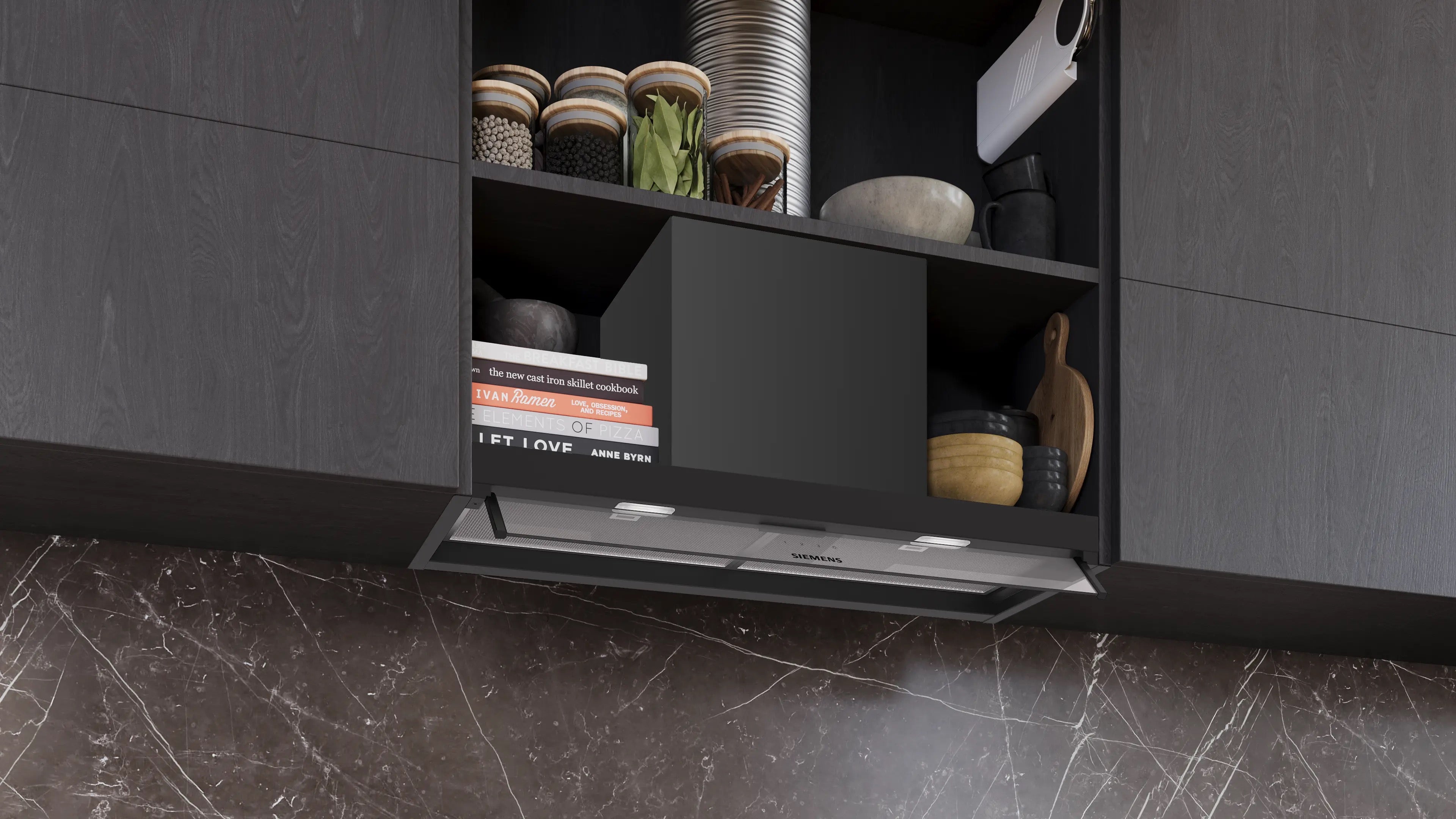 Siemens iQ300 Integrated Design Hood 80 cm clear glass, Matt black - LJ85BCC60B