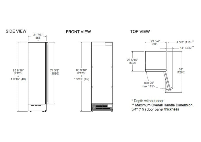 Bertazzoni Heritage Series 60cm Built-in Freezer Column