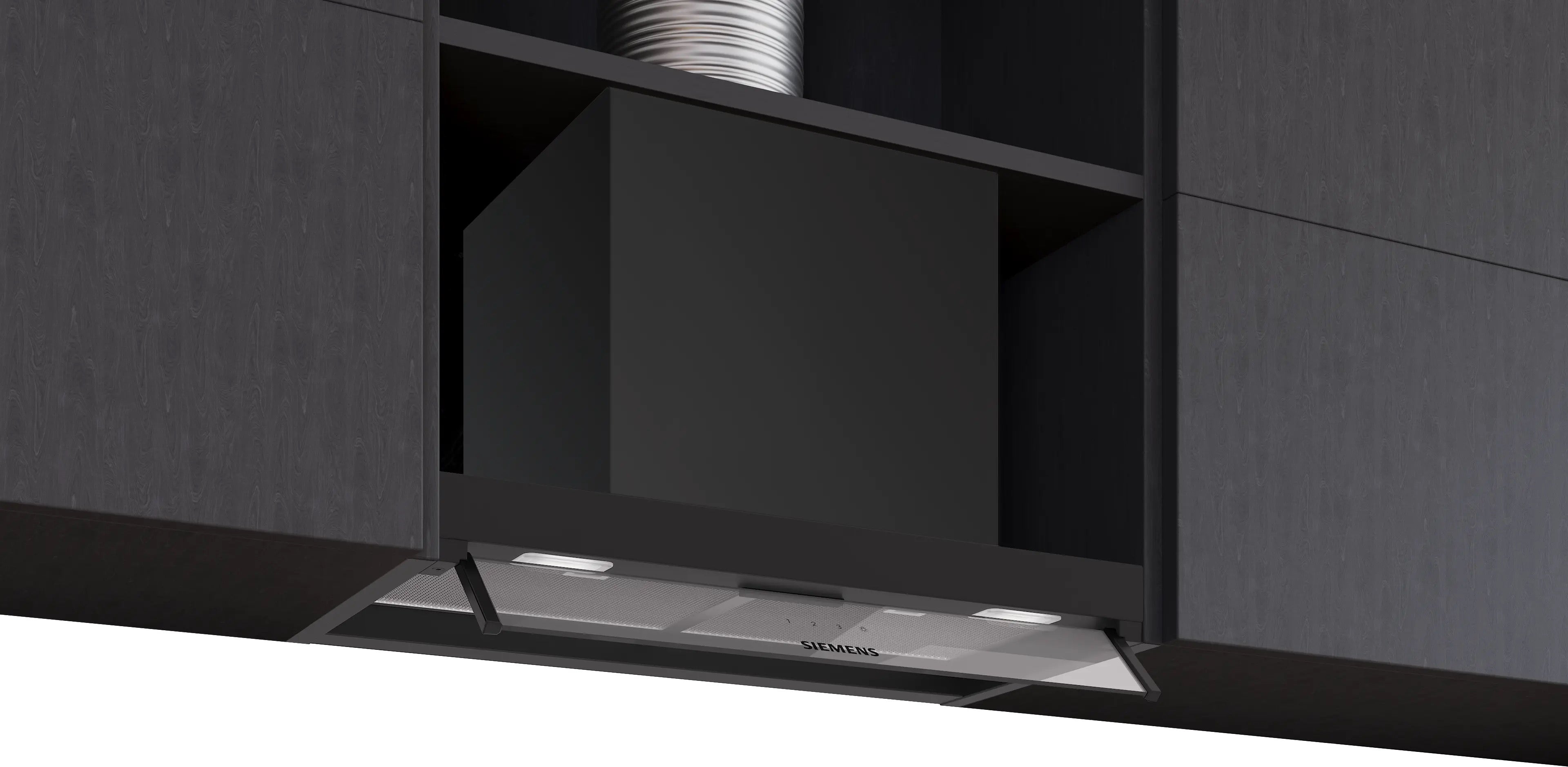 Siemens iQ300 Integrated Design Hood 60 cm clear glass, Matt black - LJ65BCC60B