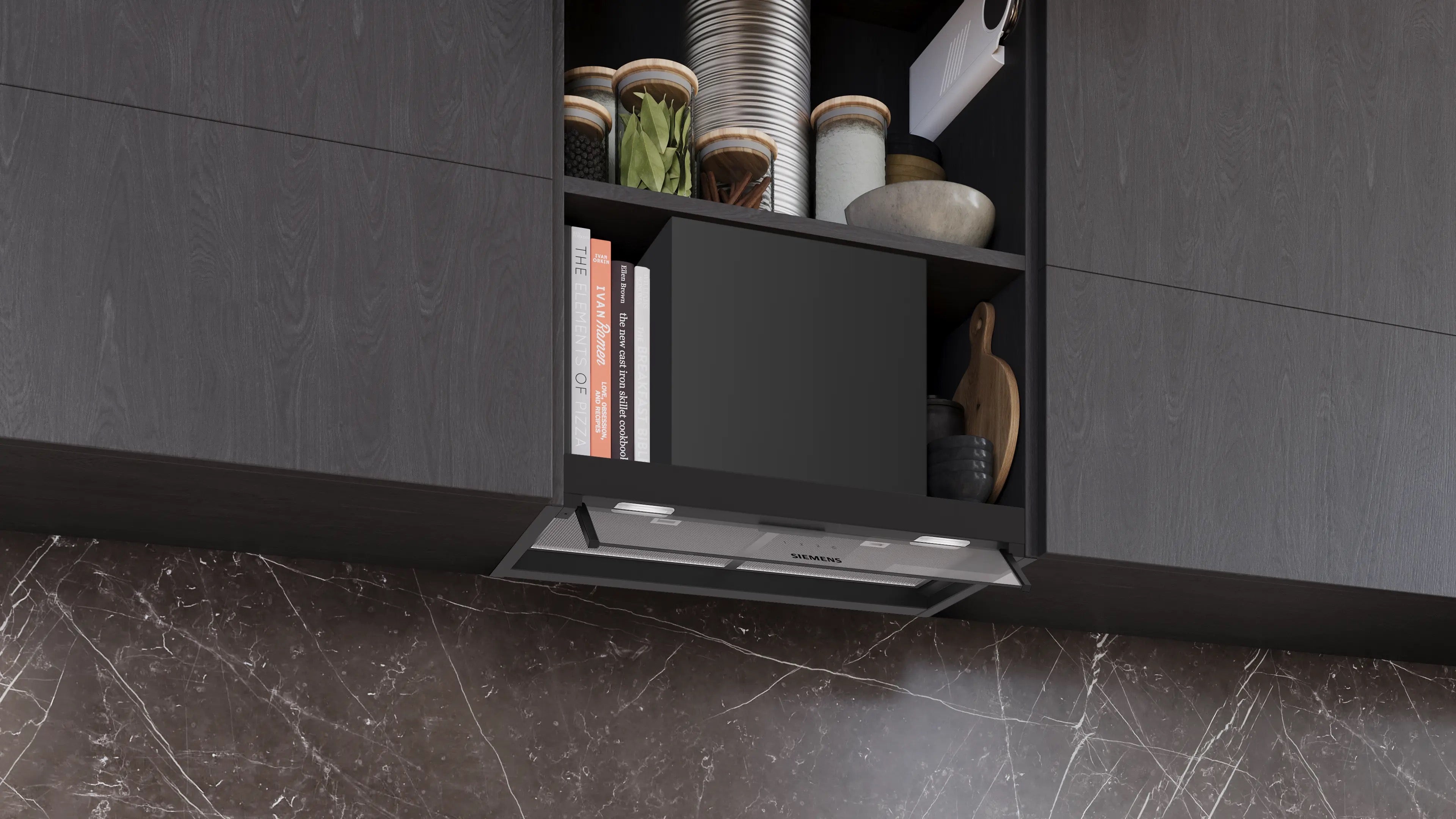 Siemens iQ300 Integrated Design Hood 60 cm clear glass, Matt black - LJ65BCC60B