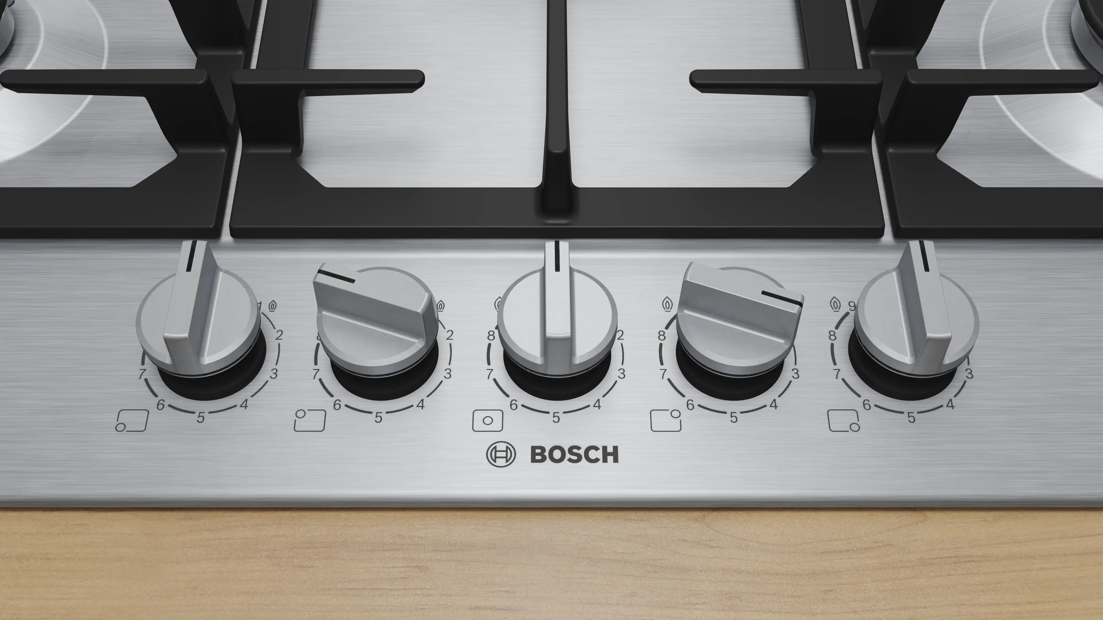 Bosch Series 6 Gas hob 75 cm Stainless steel - PCQ7A5I90
