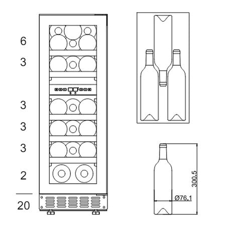 MQuvee Under-Counter Wine Cooler - WineCave 780 30D